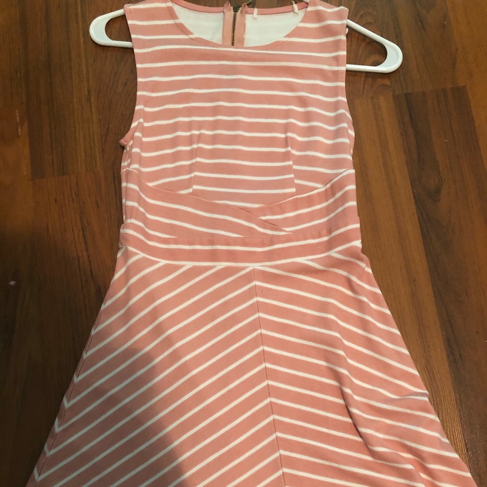 pink and white dress